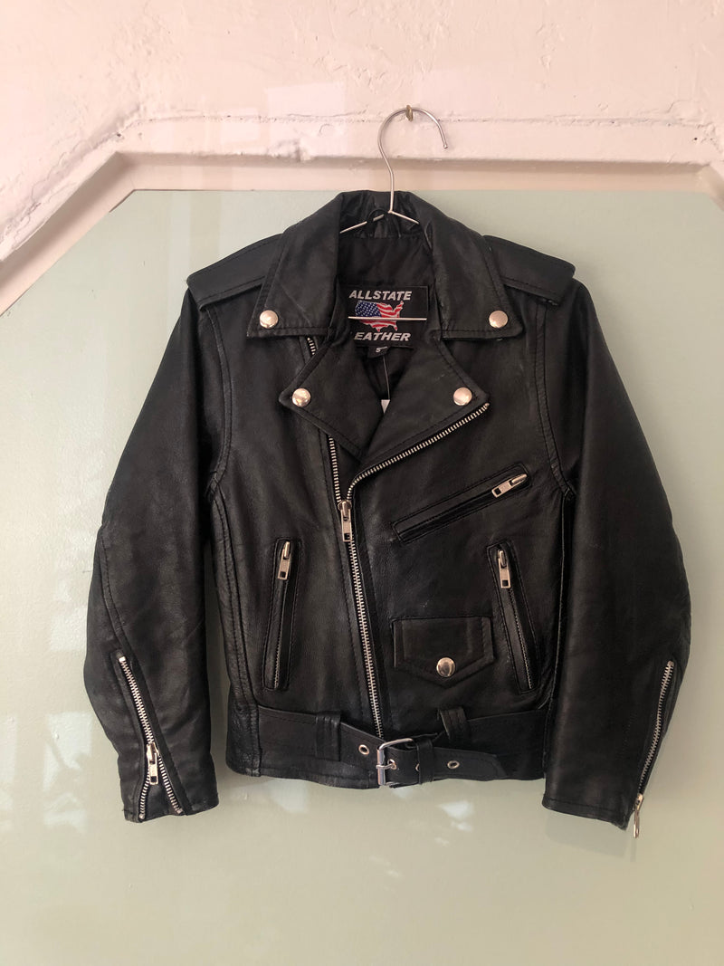 Black Leather Motorcycle Jacket - Allstate Leather