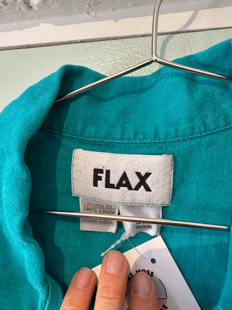 Flax Linen Short Sleeve Blouse