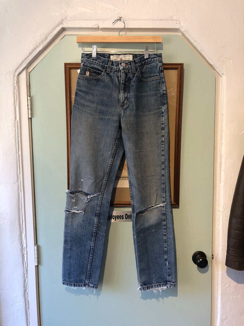 Guess Jeans with Rips, Waist: 27