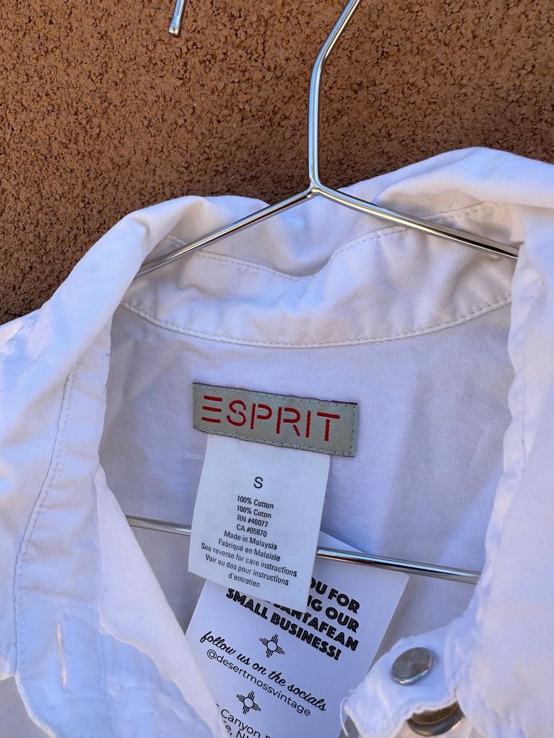 White ESPRIT Blouse with Zip Pockets