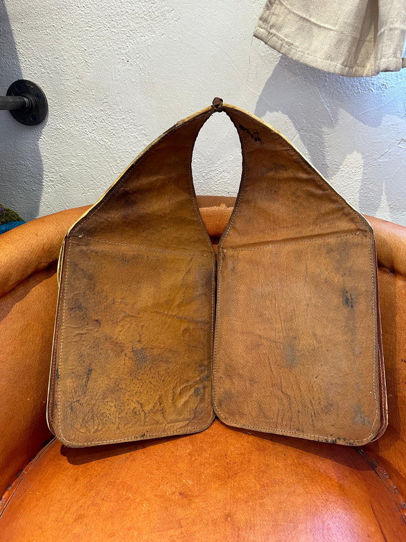 1960's Embossed Leather Saddle Bags/Purse