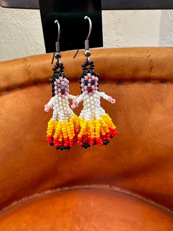 Native American Girl Beaded Earrings
