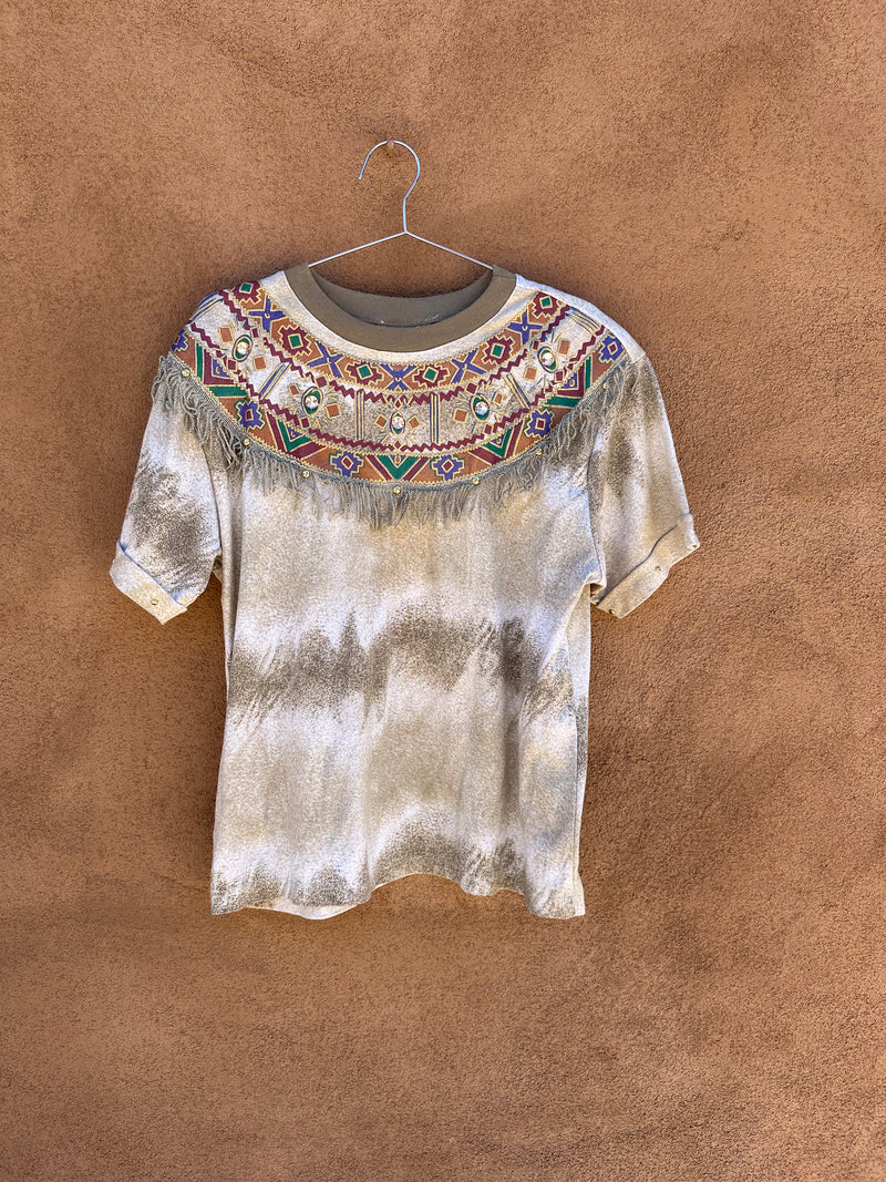 Rafael Southwest Style Top with Puff Paint