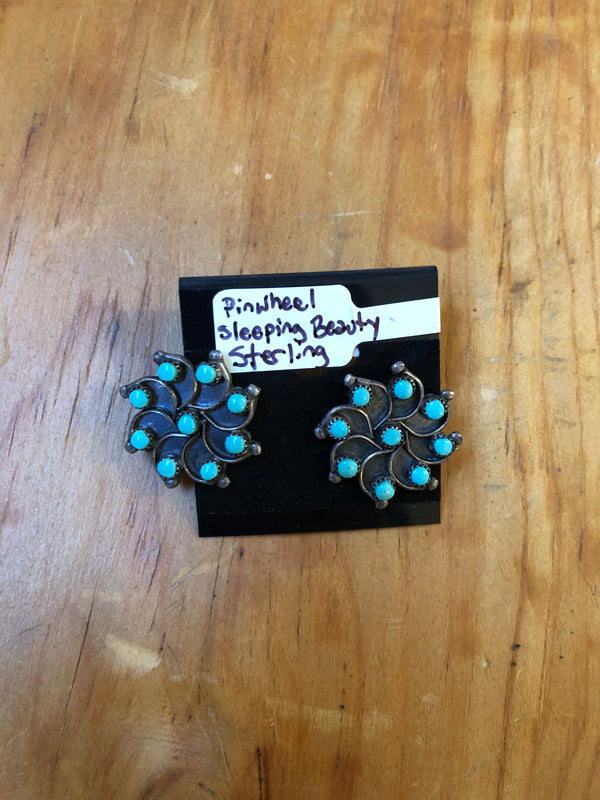 Pinwheel Sleeping Beauty and Sterling Silver Earrings