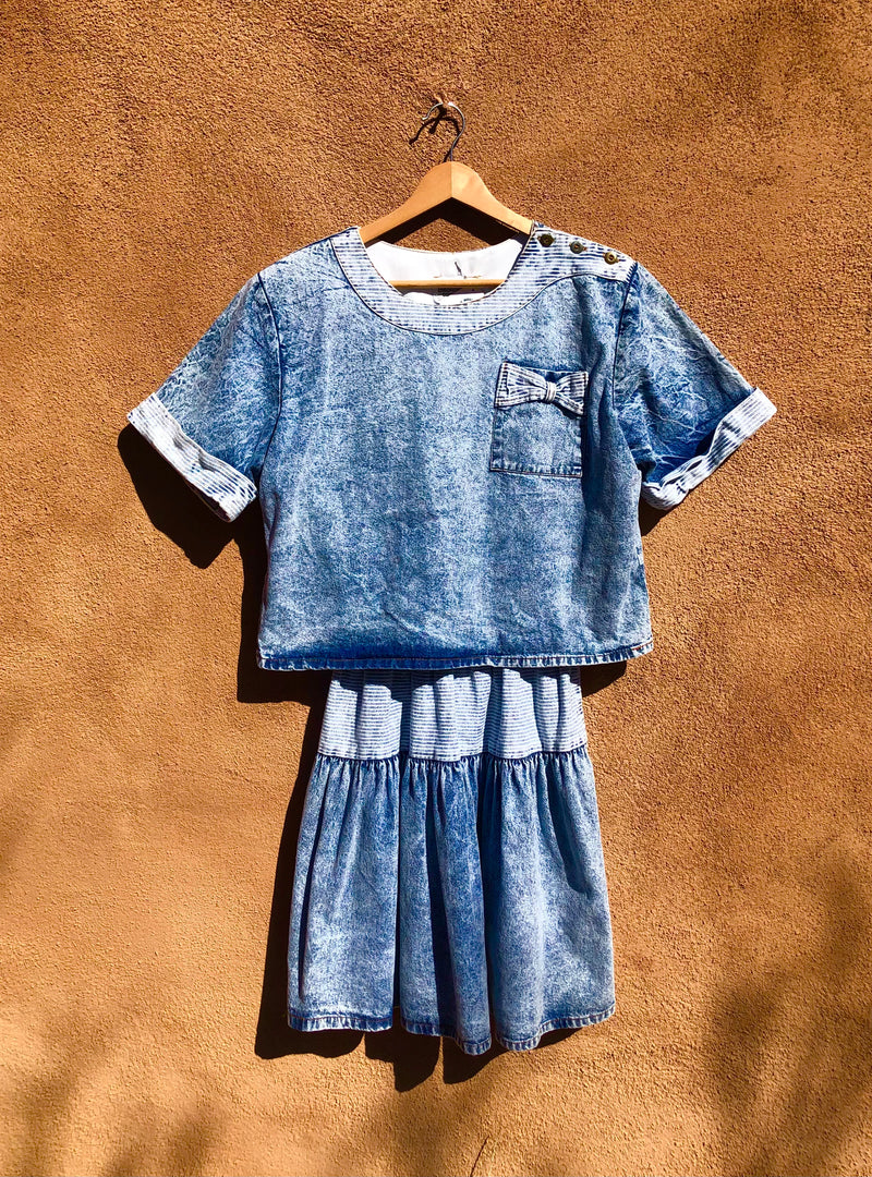 80's Acid Wash "Disorderly Conduct" Denim Dress