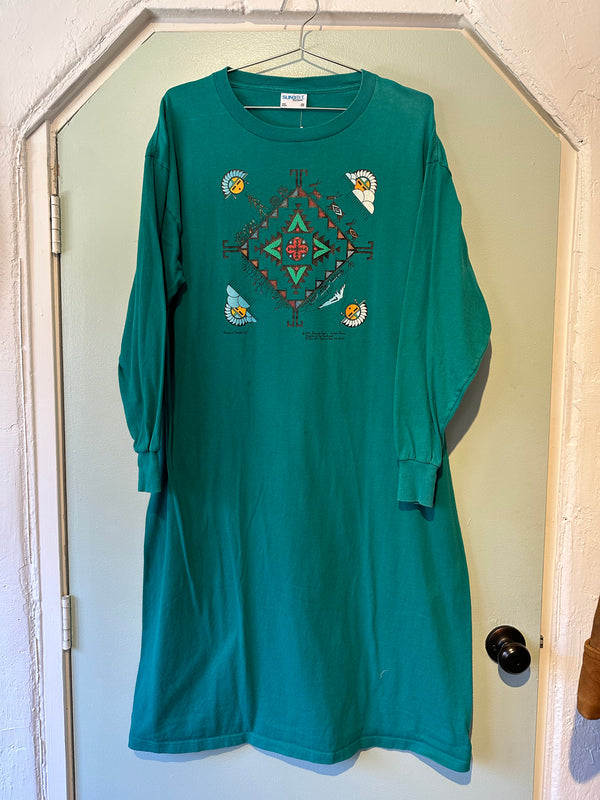 90's Southwestern T-shirt Dress