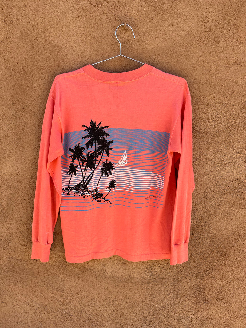 Peach Colored Hawaii Long Sleeve Shirt