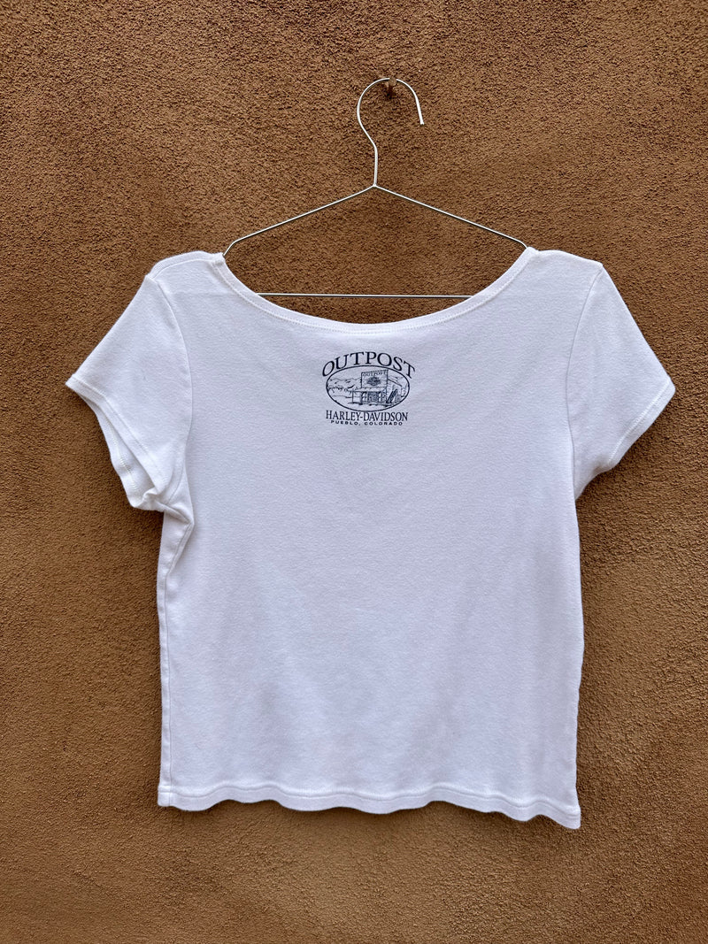 90's Bedazzled Harley Baby Doll Tee
