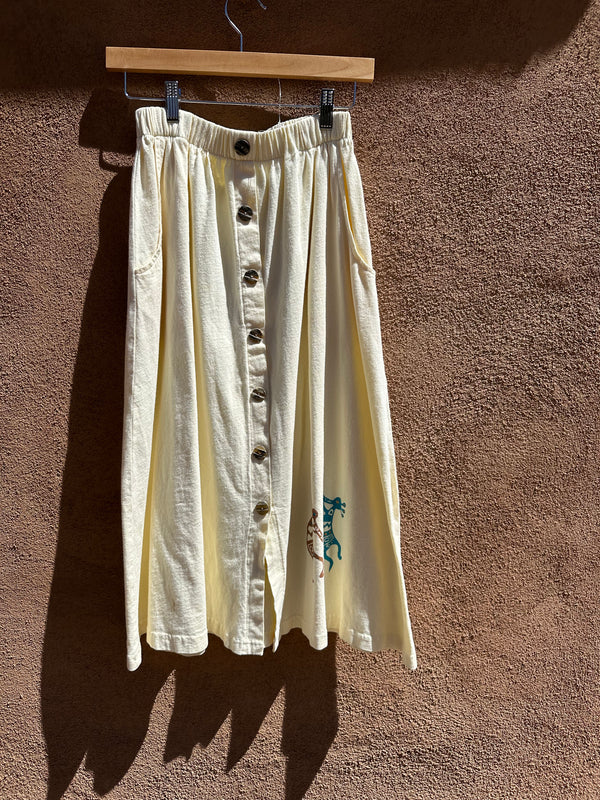 1990's Kokopelli Midi Skirt