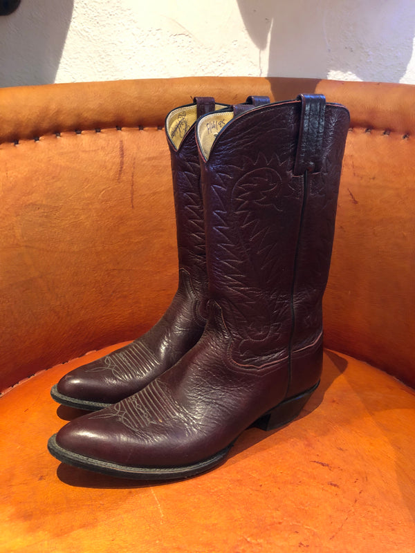 Panhandle Slim Cordovan Cowboy Boots 9