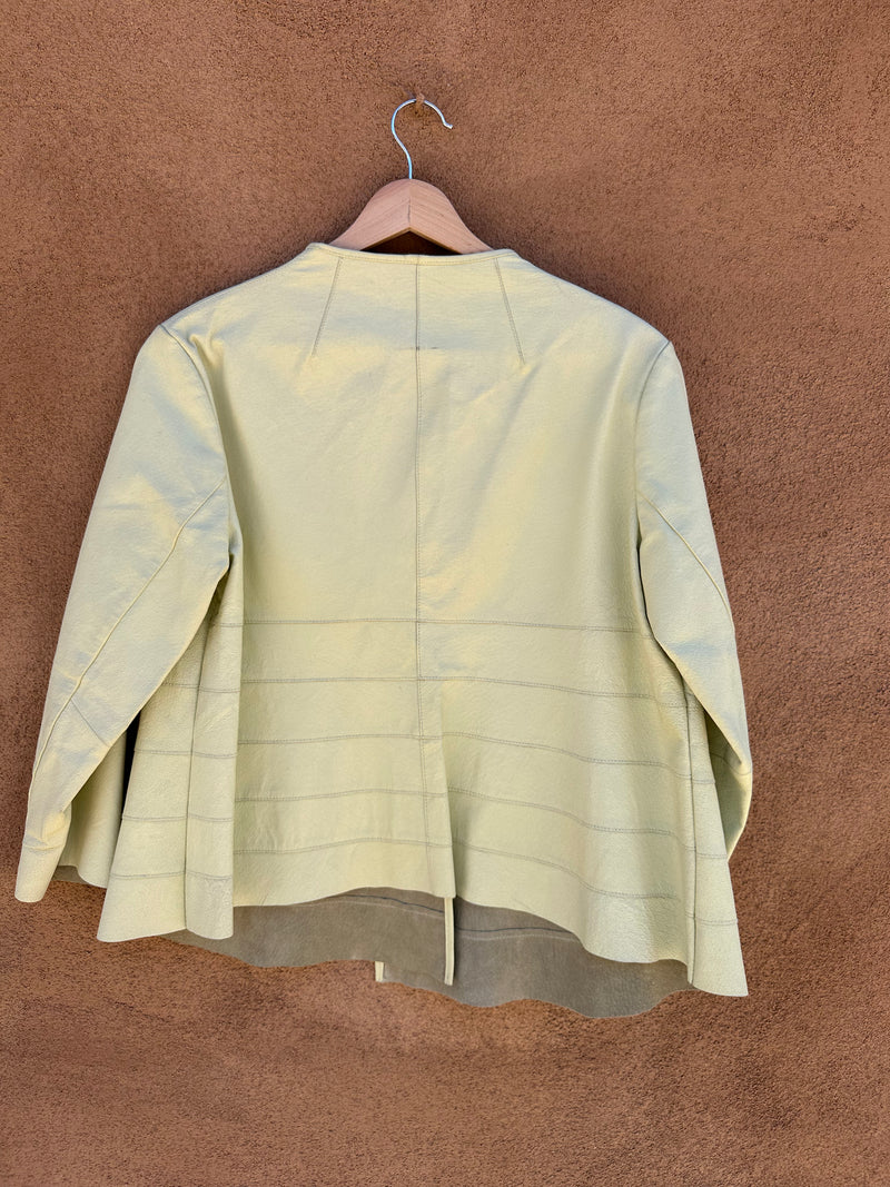 Beige Leather Jacket by Bonnie & Norma