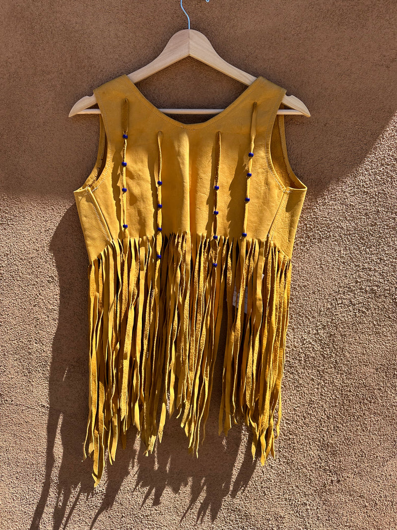 Leather Fringe and Beaded Vest