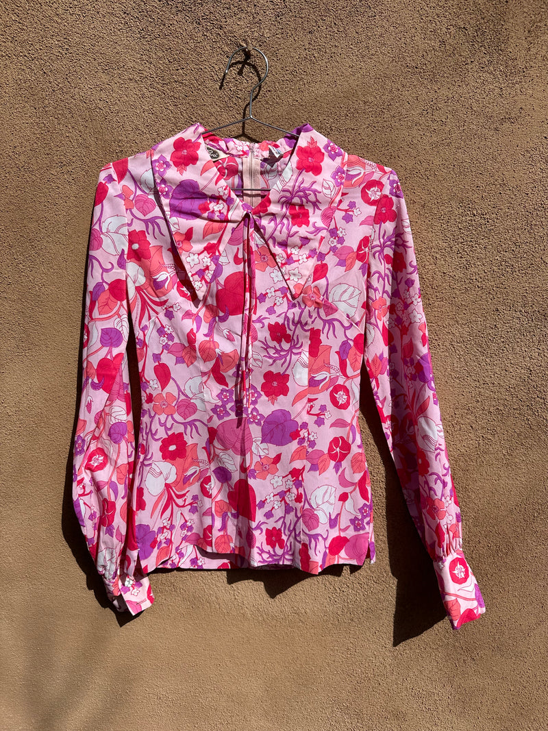 70’s Psychedelic Pink Lasso Blouse