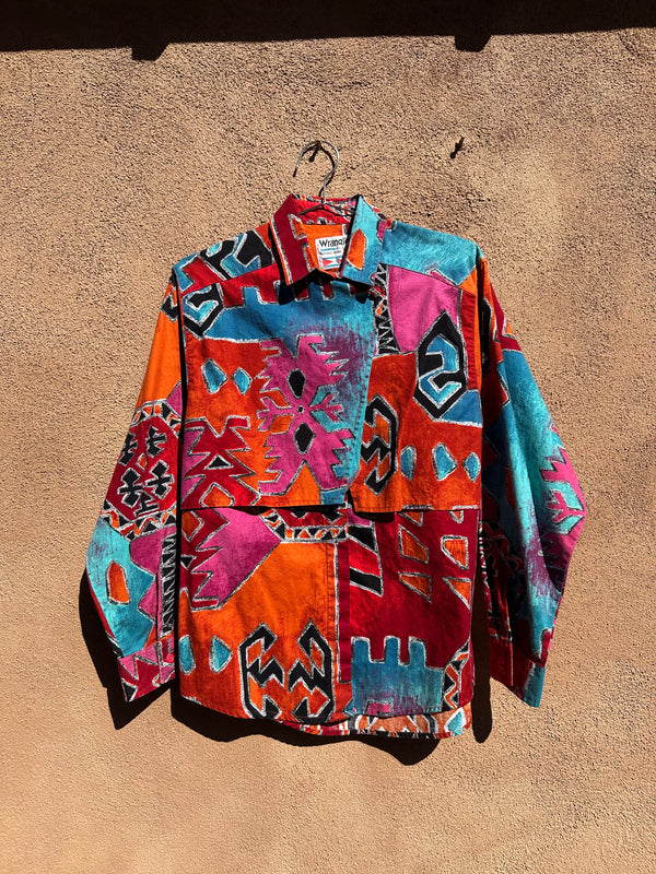 80's/90's Bright Print Wrangler Western Shirt