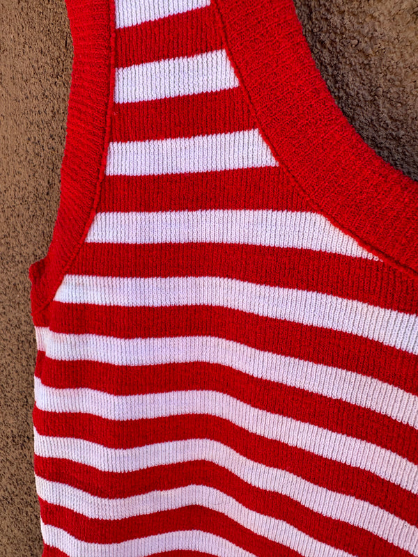 Red and White 1960's Tank Top