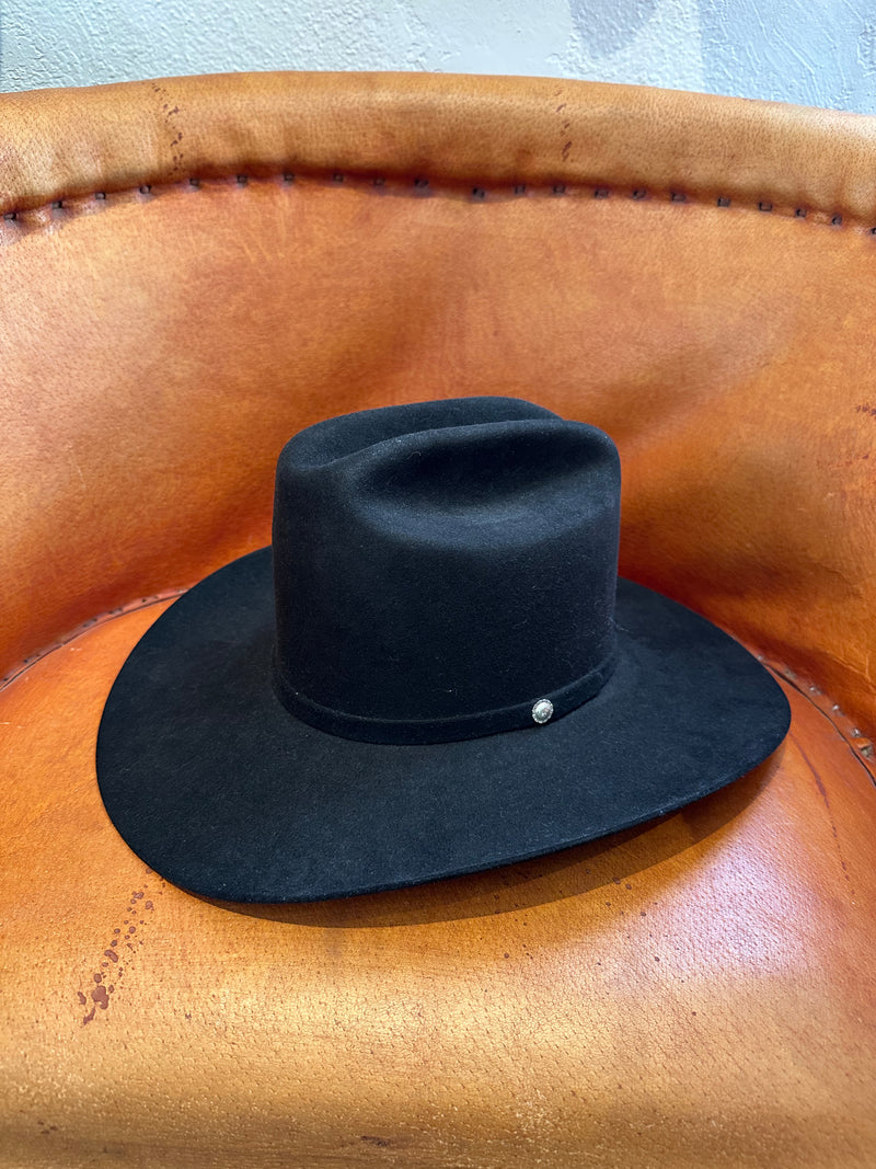 Black Stetson Estacdo Cowboy Hat 6 7/8